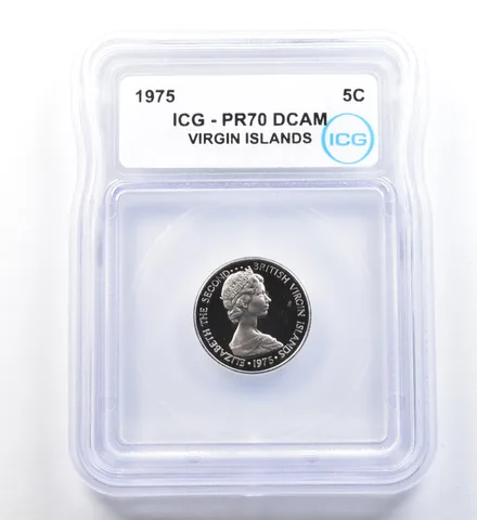 1975 Virgin Islands 5 Cents PR70 DCAM ICG *1118