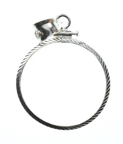 Sterling Silver 24.3 MM US Quarter Coin Bezel Pendant Frame Edge *2340