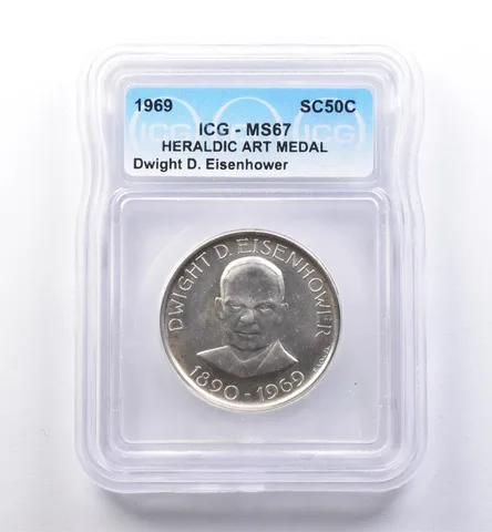 1969 So Called Half Dollar Dwight D Eisenhower MS67 ICG *8410