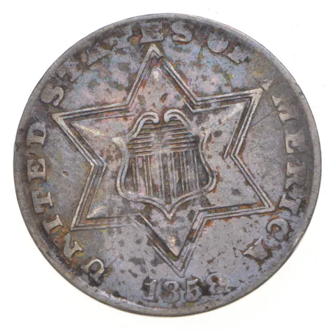 1858 Silver Three-Cent Piece *2613