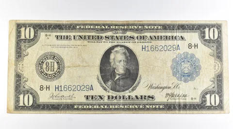 1914 $10 US FRN Large Note Blue Seal FR#932 *8485