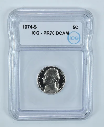 1974-S Jefferson Nickel PR70 DCAM ICG