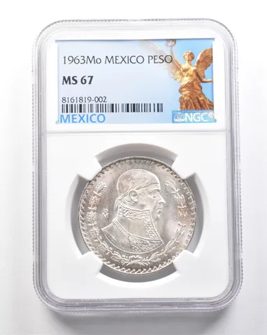 1963 Mo Mexico Peso MS67 NGC *7420