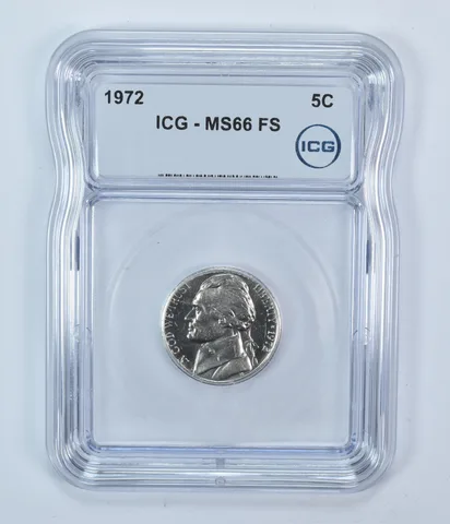 1972 Jefferson Nickel MS66 FS ICG