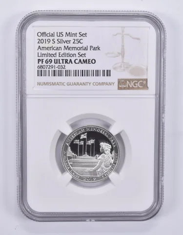 2019-S Quarter Silver American Memorial Park Limited Edition Set PF69 NGC