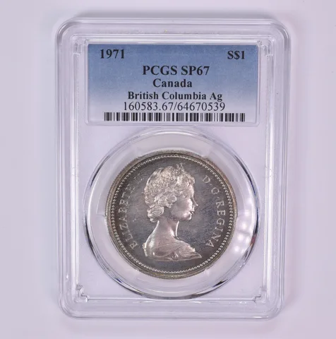 1971 Canada 1 Dollar Silver British Columbia SP67 PCGS Beautiful Tone *1535