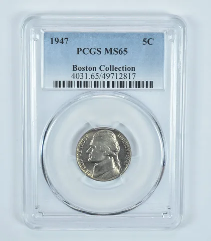 1947 Jefferson Nickel Boston Collection MS65 PCGS Blue Label