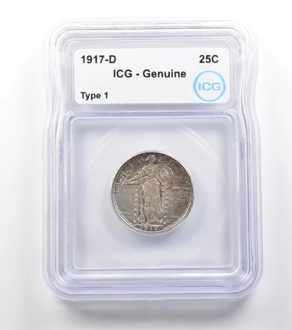 1917-D Standing Liberty Quarter Type 1 Genuine ICG *1515