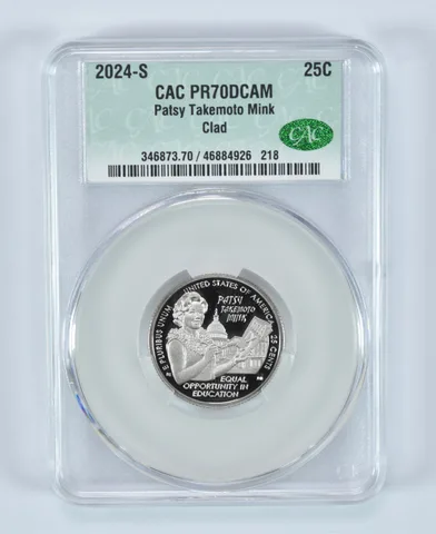 2024-S Washington Quarter Clad Patsy Takemoto Mink PR70 DCAM CAC CACg