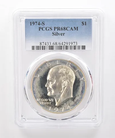 1974-S Eisenhower $1 Silver PR68 CAM PCGS Beautiful Tone *1943