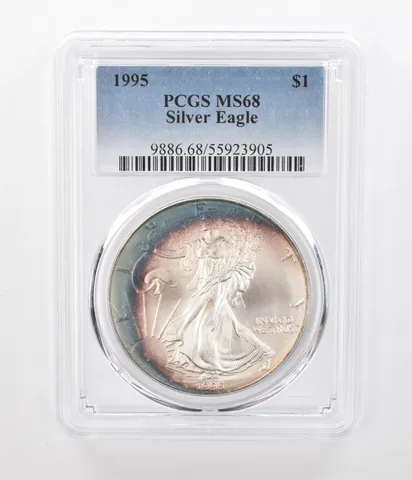 1995 American Silver Eagle MS68 PCGS Peripheral Tone *1258