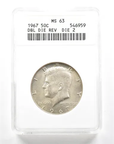 1967 Kennedy Half Dollar DDR Die 2 MS63 ANACS *2086