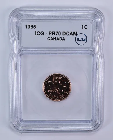 1985 Canada 1 Cent PR70 DCAM ICG