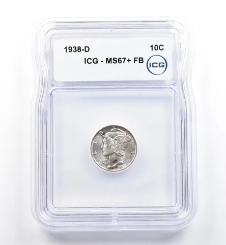1938-D Mercury Dime MS67+ FB ICG *0144