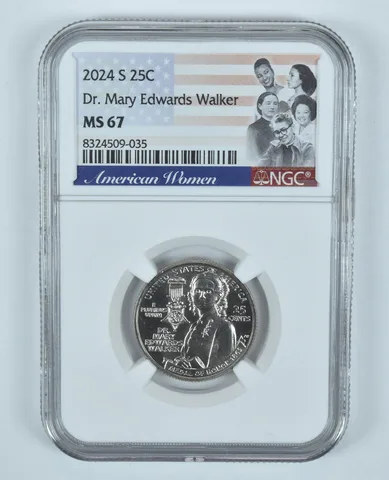2024-S Washington Quarter Dr. Mary Edwards Walker MS67 NGC American Women