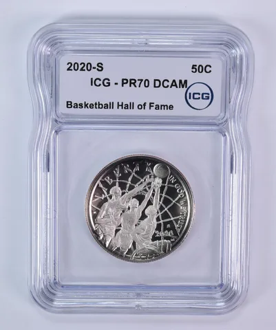 2020-S Basketball HOF Colorized Commemorative Half Dollar PR70 DCAM ICG