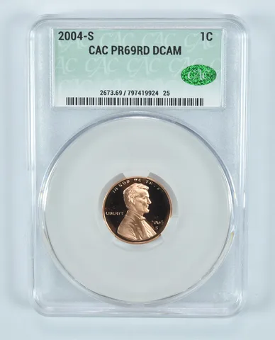 2004-S Lincoln Memorial Cent PR69 RD DCAM CAC CACg