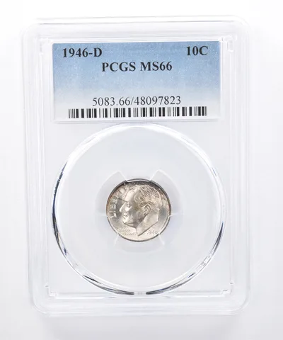 1946-D Roosevelt Dime MS66 PCGS Peripheral Tone *8377