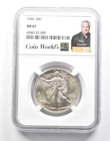 1944 Walking Liberty Half Dollar Miles Standish MS67 NGC *1342