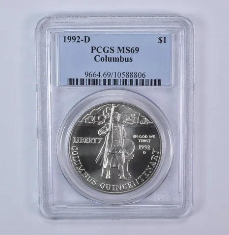 1992-D Columbus Commemorative Silver Dollar MS69 PCGS