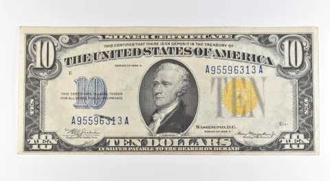 1934 A $10 Silver Certificate Yellow Seal North Africa Fr#2309 *0439