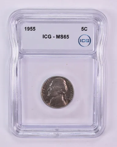 1955 Jefferson Nickel MS65 ICG