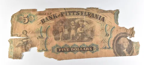 1861 $5 Chatham VA Bank Of Pittsylvania Obsolete Note *8878