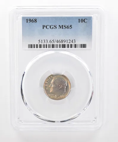 1968 Roosevelt Dime MS65 PCGS Beautiful Tone *2737