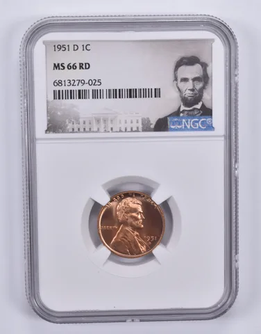 1951-D Lincoln Wheat Cent 1c MS66 RD NGC Special Label