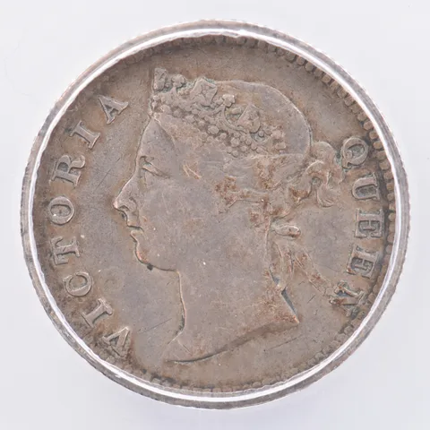 1884 Straits Settlements 5 Cents EF40 ICG Beautiful Tone *1909