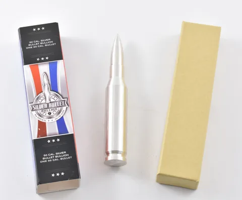 Silver Bullet Bullion 10 Troy Ounce Silver 50 Caliber Bullet