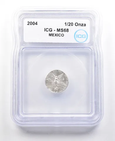 2004 Mo Mexico 1/20 Onza Silver Libertad MS68 ICG *3486