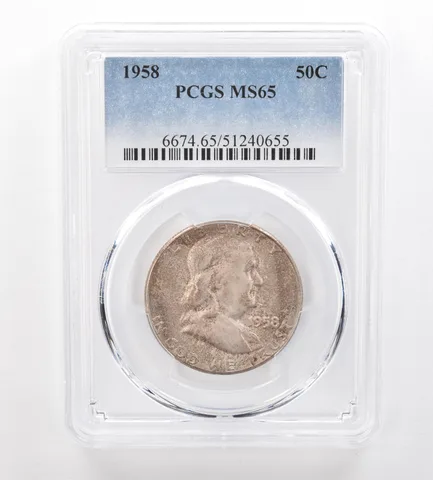 1958 Franklin Half Dollar MS65 PCGS Beautiful Tone *7491