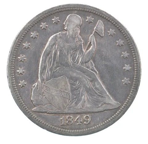 1849 Seated Liberty Silver Dollar a1935