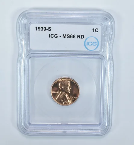 1939-S Lincoln Wheat Cent MS66 RD ICG