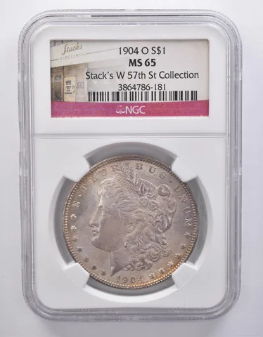 1904-O Morgan Silver $1 Stack's W 57th St Collection MS65 NGC Nice Tone *7164
