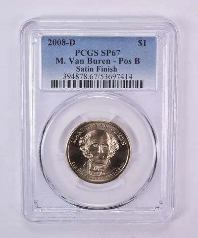 2008-D Presidential $1 Martin Van Buren Satin Finish SP67 PCGS