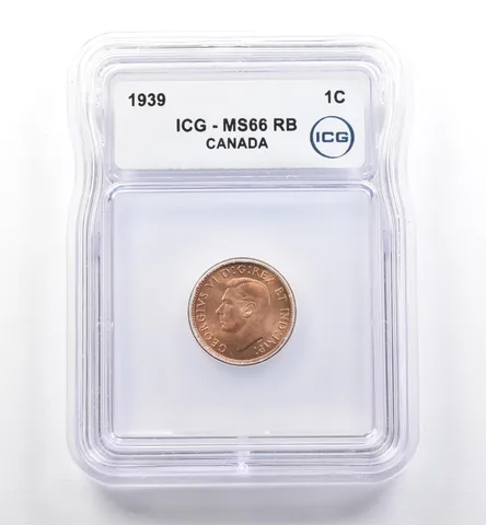 1939 Canada 1 Cent MS66 RB ICG *0269