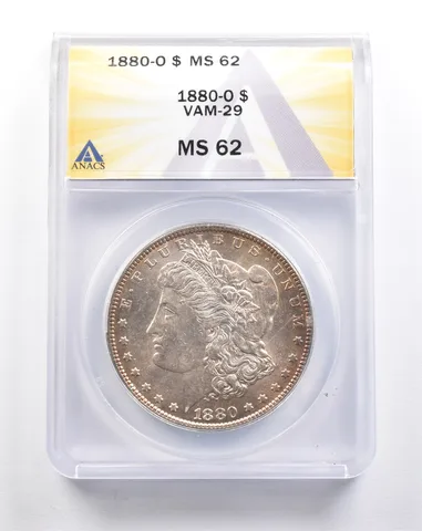 1880-O Morgan Silver Dollar VAM-29 MS62 ANACS a4859
