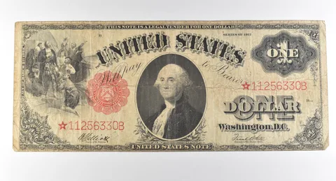 1917 $1 Legal Tender Star Note Large Note Red Seal *2897
