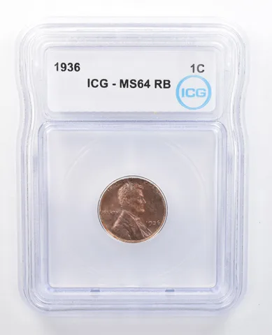 1936 Lincoln Wheat Cent MS64 RB ICG Beautiful Tone *7649