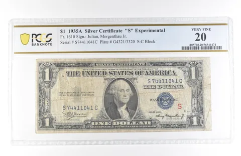 1935 A $1 Silver Certificate S Experimental Fr#1610 Very Fine 20 PCGS *5824