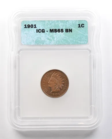 1901 Indian Head Cent MS65 BN ICG *1194