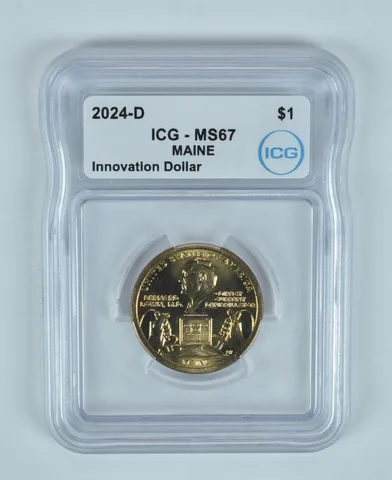 2024-D Innovation $1 Maine Defibrillation MS67 ICG