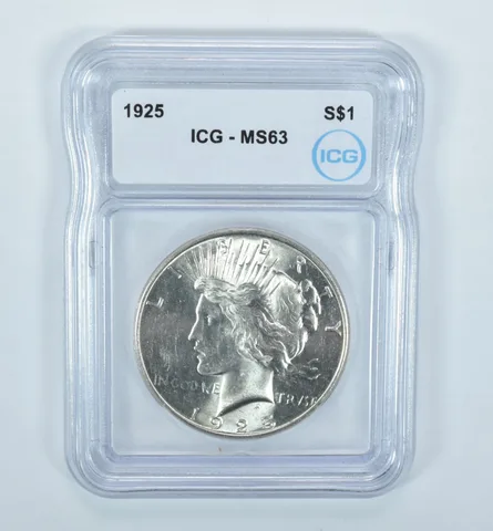 1925 Peace Silver Dollar MS63 ICG
