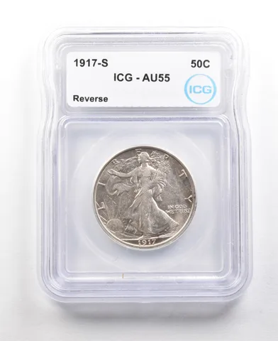 1917-S Walking Liberty Half Dollar Reverse AU55 ICG *6288