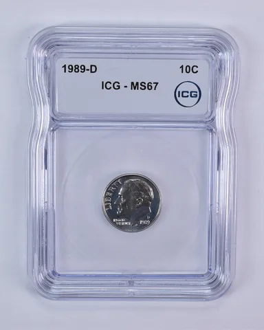 1989-D Roosevelt Dime MS67 ICG