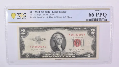 $2 1953 B US Legal Tender Fr#1511 Gem Unc 66 PPQ PCGS