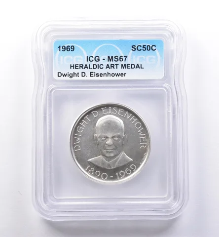1969 So Called Half Dollar Dwight D Eisenhower MS67 ICG *8408
