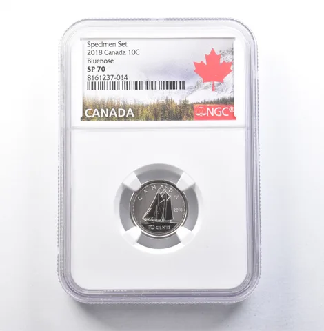 2018 Canada 10 Cents Specimen Set Bluenose SP70 NGC a5922